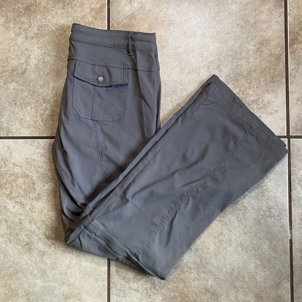 Prana Women’s Convertible Pants Size 12 Nylon Spandex Blend Gray Hiking Outdoors